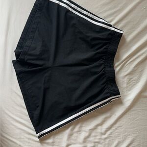 SHEIN Black Athletic Shorts with White Stripes